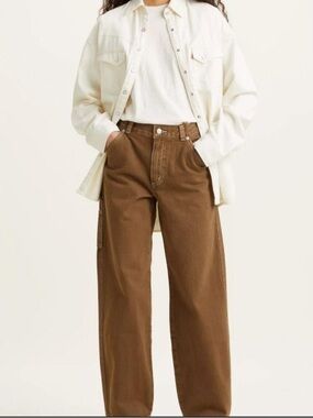 Levi's Dad Utility Straight Leg 100% Cotton Jeans in Brown